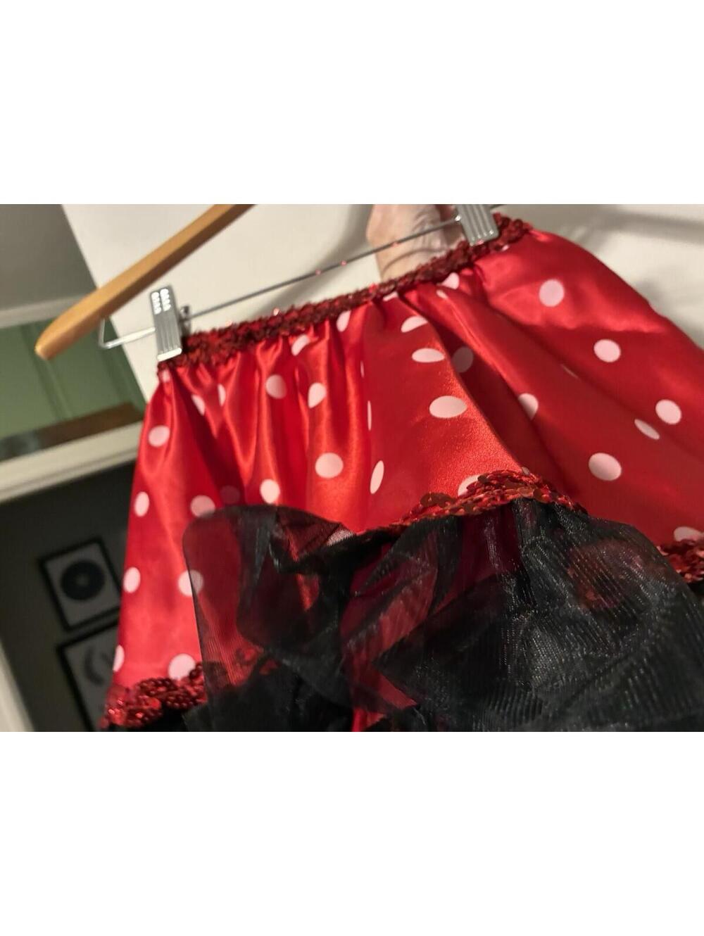 A Wish Come True "Mice-ka-teers" Red Polka Dot Sequin Dance Skirt - Size SC